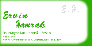 ervin hamrak business card